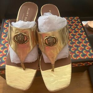 Brand New Kurt Geiger Gold Sandals